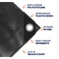 thumbnail image 3 of Tarpco Safety - Lona de poliéster extra resistente de 14 mil, resistente al agua, resistente a los rayos UV, a prueba de desgarros y desgarros, con bordes reforzados para techo, camping, patio, piscin, 3 of 5