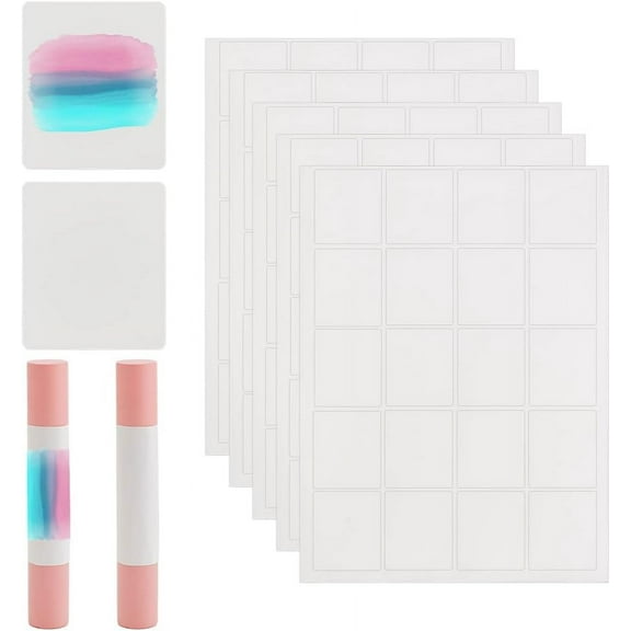 300pcs White Chapstick Labels 2.2x1.8'' Paper Writable Stickers Self Adhesive Decals