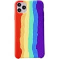 thumbnail image 1 of Funda protectora fresca y bonita de silicona líquida con diseño de arcoíris brillante para iPhone, para niñas, mujeres y hombres (arcoíris), 1 of 7