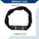 thumbnail image 4 of Candado de bicicleta de cadena de seguridad Unique Bargains, candado de combinación reiniciable de 5 dígitos, 60 cm, negro y gris, 1 pc, 4 of 6