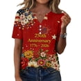thumbnail image 6 of MEICHEN Summer Usa 250th Anniversary Tops for Women Casual Print Blouses Patriotic Graphic Tees Short Sleeve V Neck T Shirt, 6 of 6