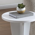 thumbnail image 5 of Kings Brand Furniture Adam Side/End Table – Wooden Round Accent Table with Sculptural Pedestal Base, Modern Small Coffee Table or Nightstand for Living Room or Bedroom (White), 5 of 5