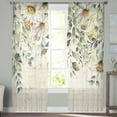 thumbnail image 3 of White Daisy Semi Sheer Curtains 96 Inch Length 2 Panels Set,Spring Floral Eucalyptus Leaves Summer Botanical Sheer Kitchen Curtain Voile Window Curtain for Living Room Bedroom Rod Pocket Drapes, 3 of 7