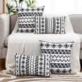 thumbnail image 2 of Black and White Aztec Western Boho Lumbar Pillow Covers 12x20 Set of 2, Black Boho Lumbar Pillows 12 x 20, Black Western Bohemian Decor for Living Room Couch Bedroom Bed, 2 of 4