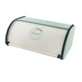 thumbnail image 2 of jifeng Iron Bread Box Bread Pastry Box Case with Roll Top Lid Kitchen Storage Container White Green L, 2 of 9