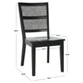 thumbnail image 4 of SAFAVIEH Toril Dining Chair, Black/White/Natural, Set of 2 (19.7 in. W x 23 in. D x 36.6 in. H), 4 of 5