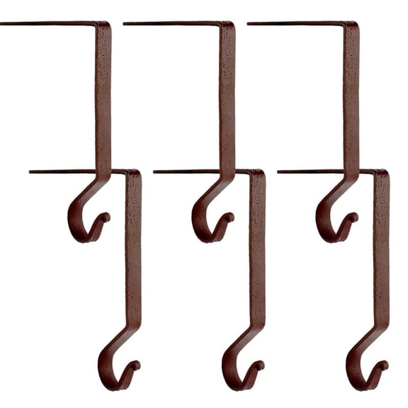 Wrought Iron Christmas Stocking Hanger 6" - Red (Set of 6) by Park Designs