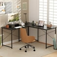 thumbnail image 2 of Giantex 95 Inch Reversible Corner Desk, L-Shaped Computer Desk w/Monitor Stand & 3 Cable Holes, 2-Person Long Study Writing Desk for ome Office, Black, 2 of 9