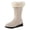 White, variant on Women's Platform Snow Boots Suede Mid Calf Boots with Side Zipper Furry Lined Waterproof Suede Round Toe Winter Boots