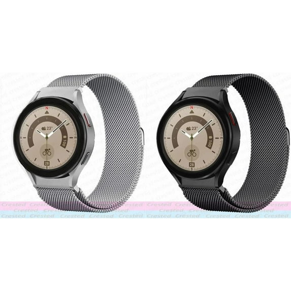 BRADCET 1/2Pack 20mm Stainless Steel Metal Mesh Bands for Samsung Galaxy Watch 5 4 40mm 44mm Women Men, Adjustable Strap No Gap Magnetic Milanese Loop Bands Wristbands for Samsung 4 Classic 46mm 42mm