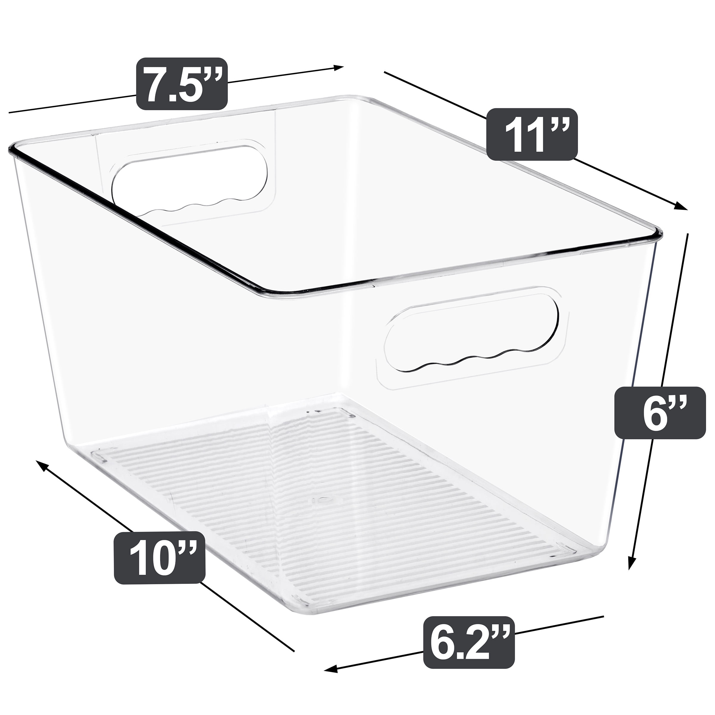 Sorbus Clear BPA-Free Storage Bins with Handles, Large Plastic Organizers, Set of 10
