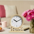 thumbnail image 1 of Vintage Style Desk Clock Fireplace Mantel Non Ticking Silent Easy to Read Table B-Beige, 1 of 8
