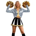 thumbnail image 4 of QHFBli Women's Sequin Shrug Bolero Long Sleeve Open Front Party Sparkly Cropped Cardigan Glitter Shiny Jackets, 4 of 6