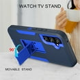 thumbnail image 4 of Xhy Samsung Galaxy A54 5G Case with Screen Protector and Magnetic Car Mount Kickstand Military Grade Full Body Double Layer Drop Rugged Durable for Galaxy A54 5G Phone - Dark Blue&Blue, 4 of 14