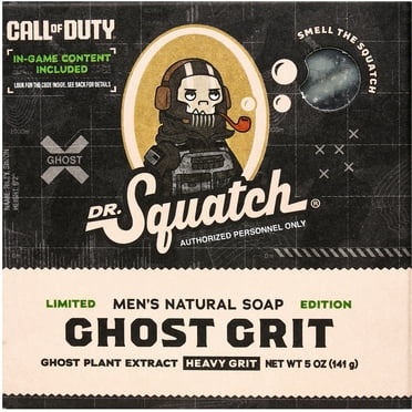 Dr. Squatch Call of Duty Limited Edition Natural Bar Soap for Men, Ghost Grit, 5 oz