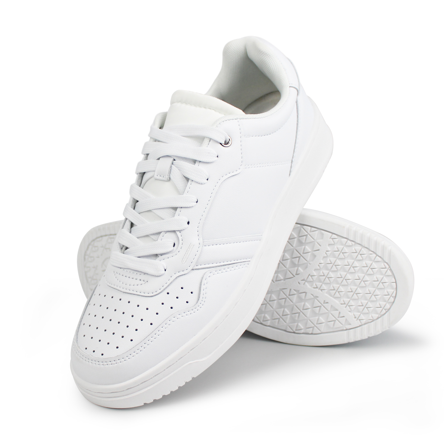 Hawkwell Men's Classic Leather Low Top Fashion Sneakers Casual Dress Sneakers Skate Walking Shoes,White,US 9