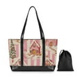 thumbnail image 7 of FORMRS Laptop Tote Bag for Women with 15.6" Computer Compartments Handbag, Beige Gingerbread Houses, 7 of 7