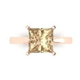 thumbnail image 2 of 3.0 ct Brilliant Princess Cut VVS1 Clear Zircon 18K Rose Solid Gold Solitaire Wedding Bridal Anniversary Engagement Ring size 9.25, 2 of 7