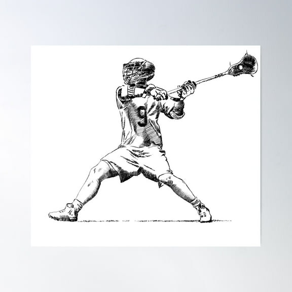 Lacrosse Poster Wall Art, Modern Wall Decor, 8x12 UNFRAMED