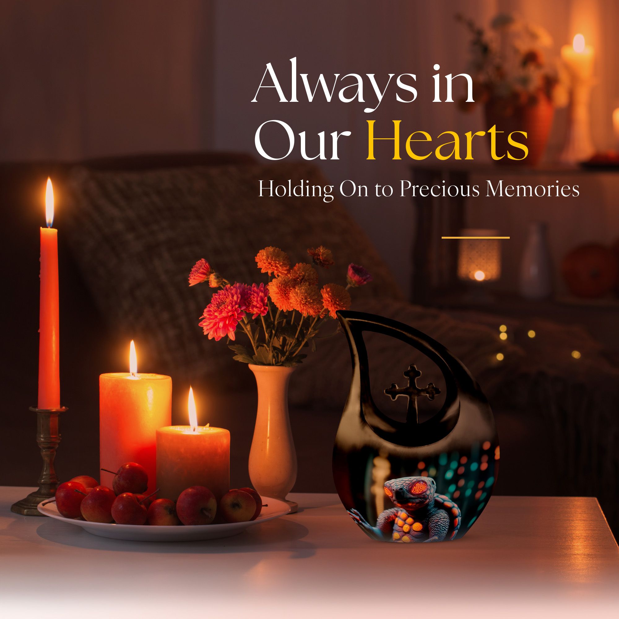 MUKTIVE Turtle Ash Urns for Humans Remains - Large Cross Drop Burial Urns for Ashes Cremation with Velvet Bag - Urn for Human Ashes Adult Male and Female - Holds 180 Cubic, 10 Inch