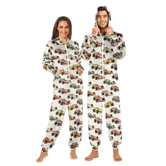 joogoo Racing Cars Unisex Adults Onesies Pajamas Jumpsuits L