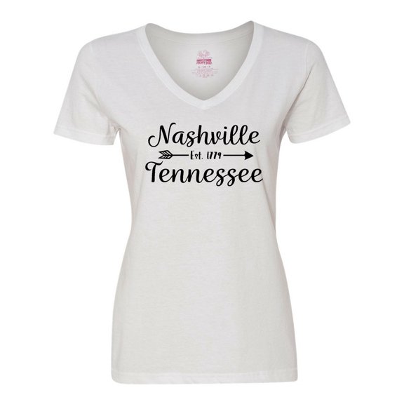 Inktastic Nashville Tennessee Est.1779 Women's V-Neck T-Shirt