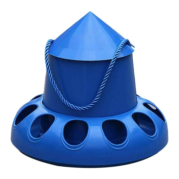 Alimentador de pollos, dispensador de cubo de alimentación de pájaros, cuenco para patio trasero, 11 agujeros para , , codorniz,