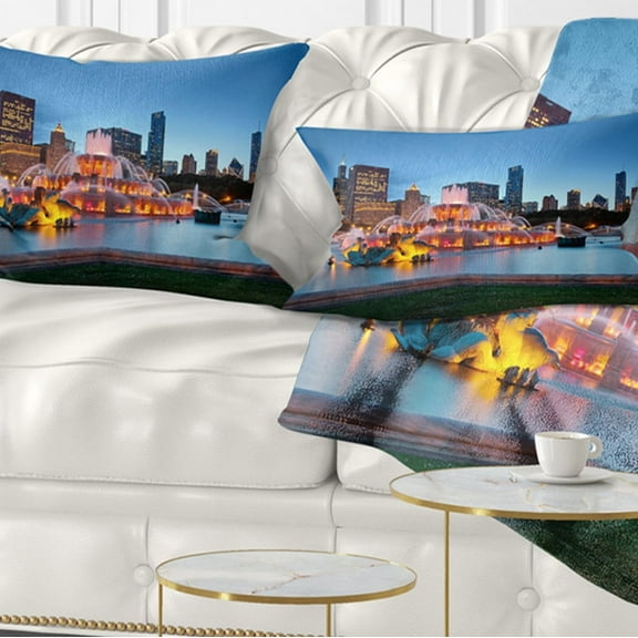Designart 12" x 20" Multi-color Polyester Throw Pillow