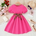 thumbnail image 2 of Gelikeya Big Girls Easter Dresses 10-12 Summer Short Sleeve Suspenders Solid Color Princess Dresses Clothes(Toddlers, Red, 9-10 Years), 2 of 6