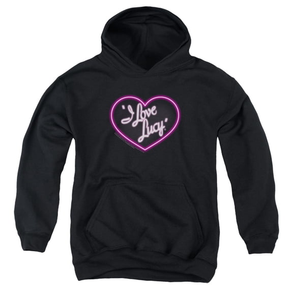 I Love Lucy - Neon Logo - Youth Hooded Sweatshirt - Large