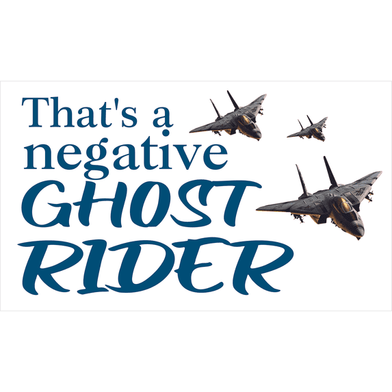 That's A Negative Ghost Rider from the Movie Vinyl Wall Decal - Top 100 Movie Quotation Poster with Fighter Planes and Aviation Wall Decoration - 20" x 12"