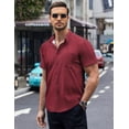 thumbnail image 3 of COOFANDY Men's Polka Dot Print Shirt Short Sleeve Buton Down Casual Summer Party Dress Shirt Christmas Shirts, 3 of 7