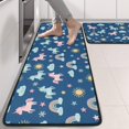 thumbnail image 2 of Unicorn and Sun Blue Pattern Anti Fatigue Kitchen Rugs Set Of 2, Non Slip Washable Decorative Floor Mats for Sink Laundry and Home Use, 17"x47", 2 of 5