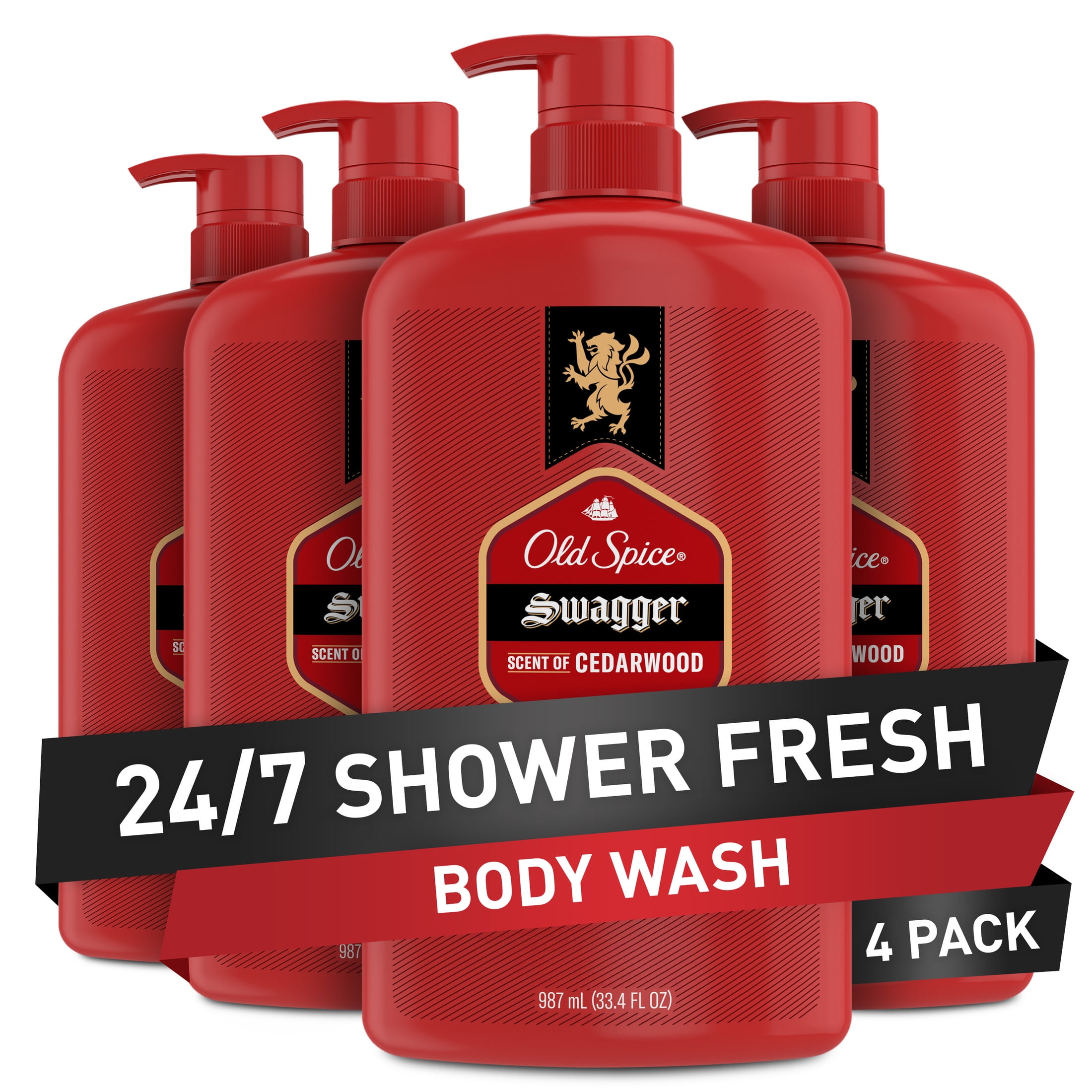 Old Spice Swagger Body Wash for Men, Cedarwood Scent, 30 Fl Oz