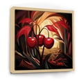 thumbnail image 2 of Designart "Cubic Design of Summer Cherries II" Floral Framed Wall Art - Red Cherry Entryway Framed Wall Art, 2 of 6