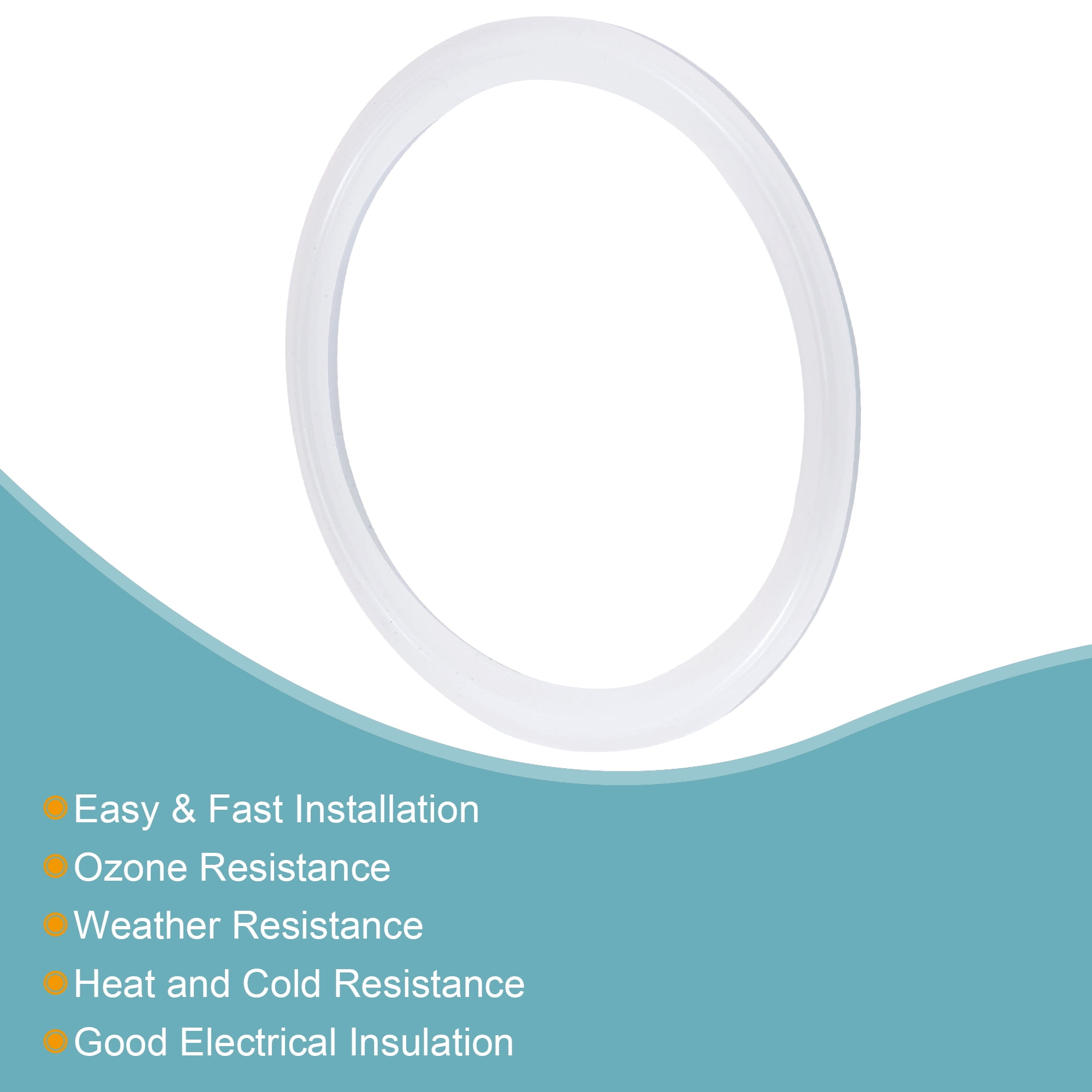 Unique Bargains Silicone Rubber Gasket Flange O-Ring for Vacuum Clamp White 4"