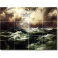 thumbnail image 1 of Ceramic Tile Mural-Thomas Moran Waterfront Painting 358. 48" w x 36" h using (12) 12 x 12 ceramic tiles, 1 of 3