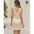 thumbnail image 5 of Women's Crochet Swimsuit Cover Up Straped Sleeveless See-Through Sexy Beach Cover Up Wrap Waisted Bathing Suit Cover Up Shermie, 5 of 6