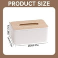 thumbnail image 3 of Tissue Box Cover Cozival Solid Wood Rectangular Tissue Box Cover, Decorative Organizer for Bathroom Counter, Bedroom Dresser, Or Office Desk, Natural Finish, Tissue Box Cover Rectangle, Yellow, 3 of 9