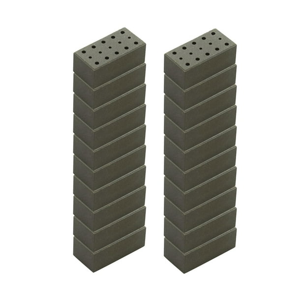 20 piezas de miniladrillos de arcilla cocida para construcción de maquetas Gris
