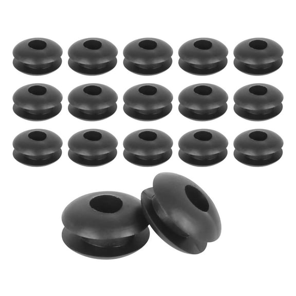 250pcs 4mm Rubber Grommet Double Side O Ring Electric Cable Protector Black for Car