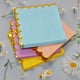 thumbnail image 5 of Xiao Hua 50 servilletas rosas con detalles dorados de 5 x 5 pulgadas, desechables, para decoración de fiestas, bodas, despedidas de soltera y baby showers, cenas y almuerzos (morado)., 5 of 5