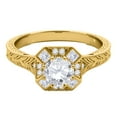 thumbnail image 3 of Aonejewelry 0.75 Ct. Ttw Round and Princess Diamond Engagement Ring 14 Yellow Gold, 3 of 4