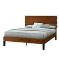 thumbnail image 5 of Full Bed Frame With Headboard,Three-Piece Mid-Century Modern Solid Wood Bed Frame,No Box Spring Needed Platform Bed,Brown, 5 of 7