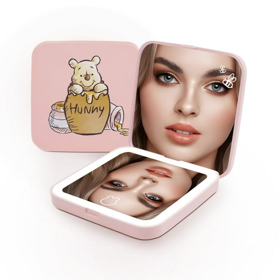 Impressions Vanity Winnie the Pooh Hunny LED Compact Mirror with 2x Magnified Top Lighting Mirror