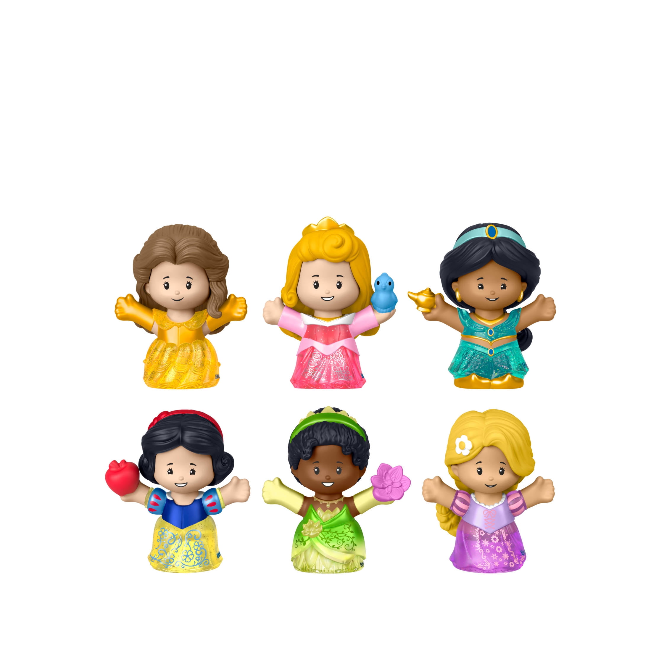 Fisher-Price Little People Disney Princess Shimmer Gowns Figure Set, 6 Characters