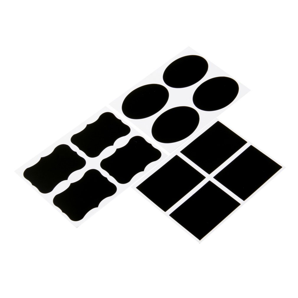 36Pcs Small Mini Chalk Black Board Mason Jar Labels Stickers Chalkboard TM