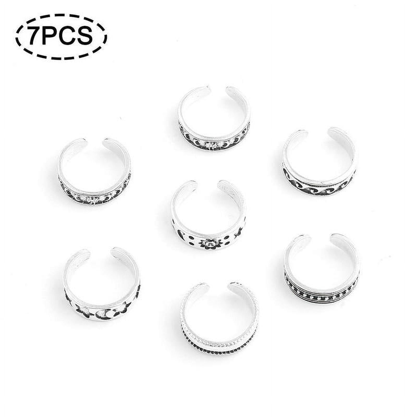 7Pcs Toe Rings Sets Adjustable Knuckle Finger Foot Joint Vintage 2022 Knot