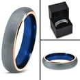 thumbnail image 3 of P. Manoukian Tungsten Wedding Band Ring 5mm for Men Women Blue 18k Rose Gold Plated Domed Brushed Polished Lifetime Guarantee Size 6.5, 3 of 3