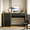 Black and Gold, variant on DreamCurship White Desk with Drawers, Computer Desk with Storage, Writing Desk for Bedroom, White and Gold Desk